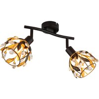 GLOBO Spot MIKA 15759-2 gold schwarz Metall B/H/L: ca. 12x15,5x25 cm E14 2 Brennstellen von Globo