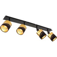 GLOBO Spot gold schwarz Kunststoff Metall B/H/T: ca. 9x20,5x80 cm E14 4 Brennstellen von Globo