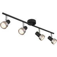GLOBO Spot mattschwarz Chrom nickel matt Metall B/H/T: ca. 60x13,5x8,5 cm GU10 4 Brennstellen von Globo