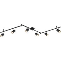 GLOBO Spot schwarz Metall B/H/T: ca. 10x18,5x180 cm GU10 6 Brennstellen von Globo
