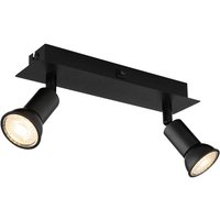 GLOBO Spot schwarz Metall B/H/T: ca. 6x9x25 cm GU10 2 Brennstellen GLOBO Spot schwarz Metall B/H/T: ca. 6x9x25 cm GU10 2 Brennstellen von Globo