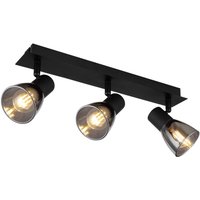 GLOBO Spot schwarz Metall B/H/T: ca. 7x15,5x40 cm E14 3 Brennstellen von Globo