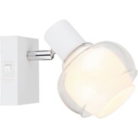 GLOBO Spot weiß klar Glas Metall B/H: ca. 10,5x12,5 cm E14 1 Brennstellen von Globo