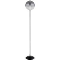 GLOBO Stehleuchte mattschwarz Opal Rauch Glas Metall H/D: ca. 152x25 cm 1 Brennstellen von Globo