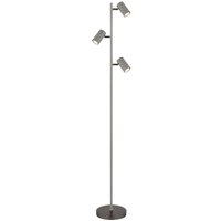 GLOBO Stehleuchte schwarz Chrom grau Metall Kunststoff B/H/T: ca. 21,5x154x23 cm GU10 3 Brennstellen von Globo
