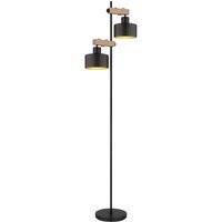 GLOBO Stehleuchte schwarz Metall B/H/T: ca. 25x168x44 cm E27 2 Brennstellen von Globo