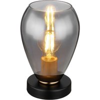 GLOBO Tischleuchte Rauch mattschwarz Glas Metall H/D: ca. 23,5x15 cm E27 1 Brennstellen von Globo