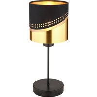 GLOBO Tischleuchte gold schwarz Metall Kunststoff H/D: ca. 38x16 cm E27 1 Brennstellen von Globo