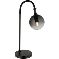 GLOBO Tischleuchte mattschwarz Rauch Kunststoff Metall Glas B/H/T: ca. 22,5x57,5x18 cm E27 1 Brennstellen von Globo