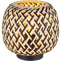 GLOBO Tischleuchte natur schwarz Metall H/D: ca. 19,5x20 cm E27 1 Brennstellen von Globo