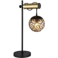 GLOBO Tischleuchte schwarz Rauch Metall Kunststoff B/H/T: ca. 18x55x34 cm E27 1 Brennstellen von Globo