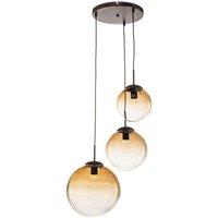 Globo - gebraucht] Glas Hängeleuchte Varus Hängeleuchte Lampe Leuchte Amber 3 Flmg E27 ø 5243 B-Ware von Globo