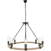 Gebraucht] Globo Runde Led Pendelleuchte Deckenlampe Hängeleuchte Ulleu Mit Hanfseil E27150 B-Ware von Globo
