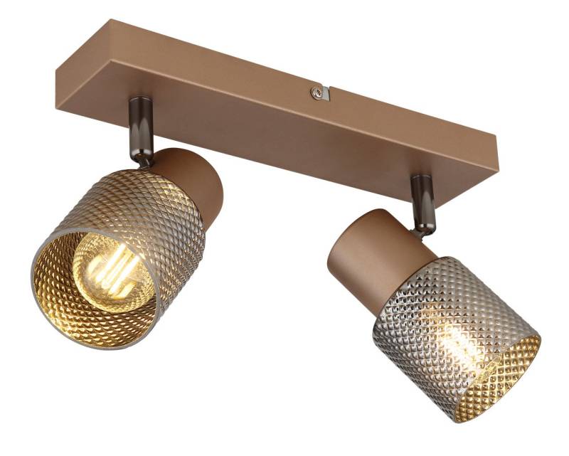 Globo 2er Spot Satella kaffeefarben matt 26 x 26 x 12,5 cm E14 von Globo