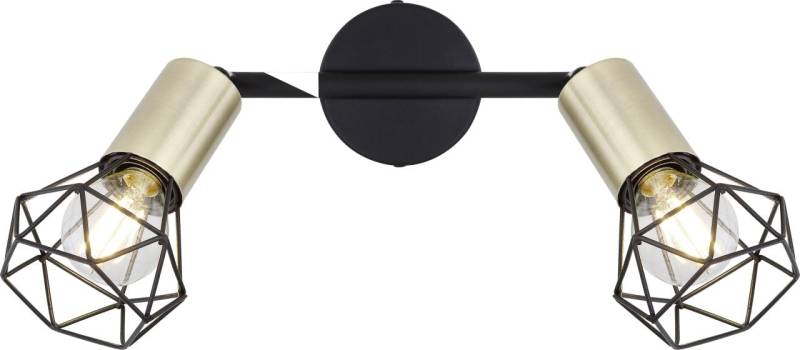 Globo 2er Spot Xara l schwarz-messing 22 x 8 cm E14, max.40 W von Globo