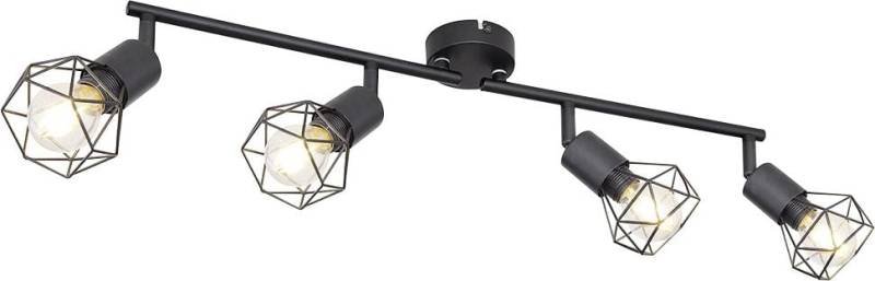 Globo 4er Spot Xara l schwarz 60 x 8 cm E14, max.40 W von Globo