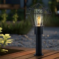 Außenleuchte Stehleuchte Wegelampe Terrassenleuchte Gartenlampe, Edelstahl schwarz Metall, spritzwassergeschützt, l 22,5 cm von Globo