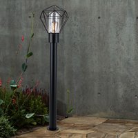 Außenleuchte Wegelampe Terrassenleuchte Industriell Stehlampe schwarz Edelstahl Sockelleuchte, 1x E27, LxH 22,5x100 cm von Globo