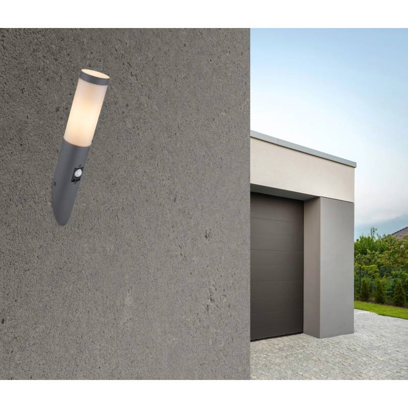 Globo Außenleuchte mit Bewegungsmelder Boston 1-flammig Anthrazit 76 x 410 mm von Globo