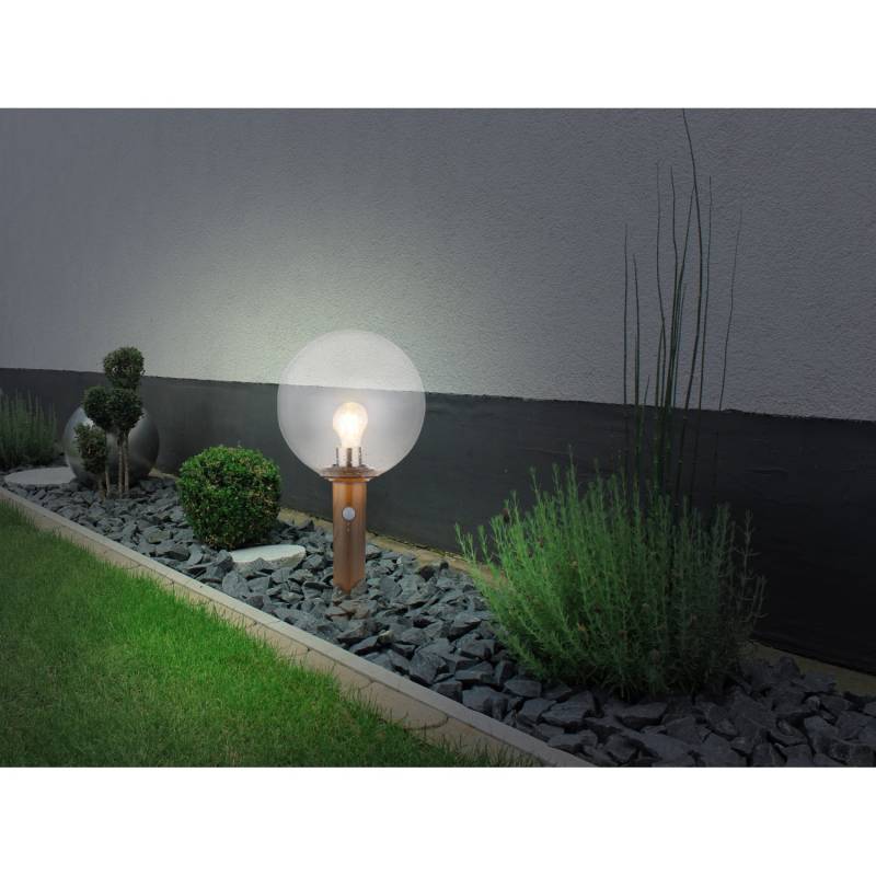 Globo Außenleuchte mit Bewegungsmelder Ossy 1-flammig Holzoptik 250 x 500 mm von Globo
