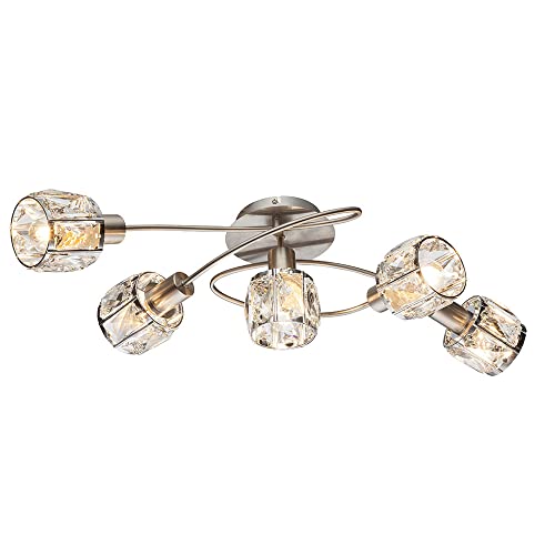 Globo Decken Leuchte Arme gebogen Glas Kristall Wohn Ess Zimmer Lampe Chrom Strahler 54356-5 Globo Decken Leuchte Arme gebogen Glas Kristall Wohn Ess Zimmer Lampe Chrom Strahler 54356-5 von GLOBO
