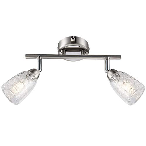 GLOBO Deckenlampe Deckenleuchte Spotlampe Spotleuchte Wohnzimmerlampe, 2 Flammig Spots beweglich, Chrom Nickel matt silber, 2x G9 3W 300Lm warmweiß, LxBxH 25x6x11cm GLOBO Deckenlampe Deckenleuchte Spotlampe Spotleuchte Wohnzimmerlampe, 2 Flammig Spots beweglich, Chrom Nickel matt silber, 2x G9 3W 300Lm warmweiß, LxBxH 25x6x11cm von GLOBO