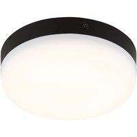 Globo Lighting - Deckenleuchte Deckenlampe Schlafzimmerleuchte schwarzer Rahmen, Kunststoff, rund, 1x led 8 w 570 lm 4000 k neutralweiß, DxH 12x4,5 cm von GLOBO LIGHTING
