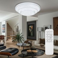 Deckenlampe dimmbar mit Fernbedienung, Smart led Deckenleuchte, App-Sprachsteuerung, Nachtlichtfunktion, 30W 2300lm warmweiß- kaltweiß, DxH 49,5 x 13 von Globo