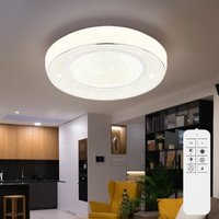 Deckenlampe dimmbar mit Fernbedienung Deckenleuchte led Wohnzimmer Kristall, Sternenhimmel Effekt, Farbtemperatur verstellbar mit Nachtlicht, 1x 24W von Globo