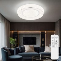 Globo - Deckenlampe dimmbar mit Fernbedienung Deckenleuchte led Wohnzimmer Kristall, Sternenhimmel Effekt, Farbtemperatur verstellbar mit Nachtlicht, von Globo