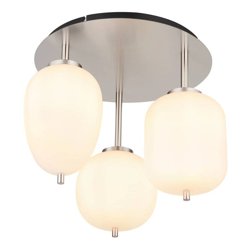 Globo Deckenleuchte Blacky I Nickel/Opal 3-flammig von Globo