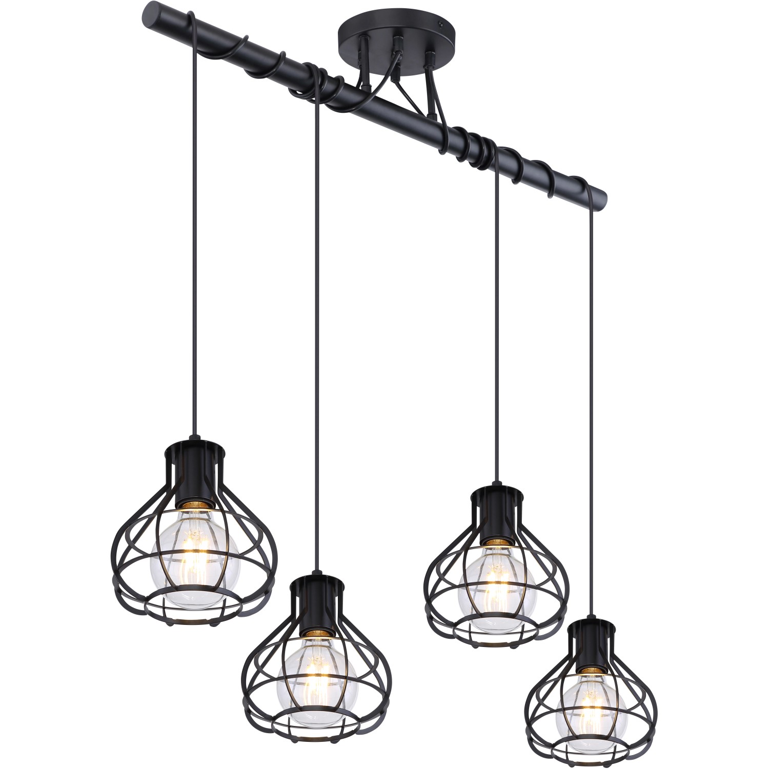 Globo Deckenleuchte Clastra 4-flammig Metall Schwarz matt Globo Deckenleuchte Clastra 4-flammig Metall Schwarz matt von Globo