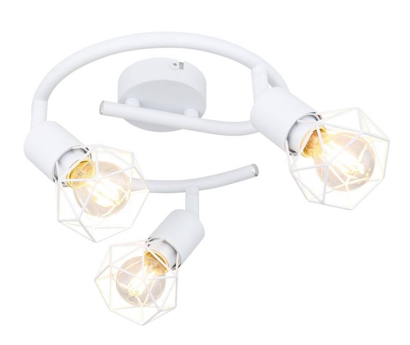 GLOBO LIGHTING Deckenleuchte Deckenleuchte Wohnzimmer Deckenlampe Deckenstrahler Gitter Weiß von GLOBO LIGHTING
