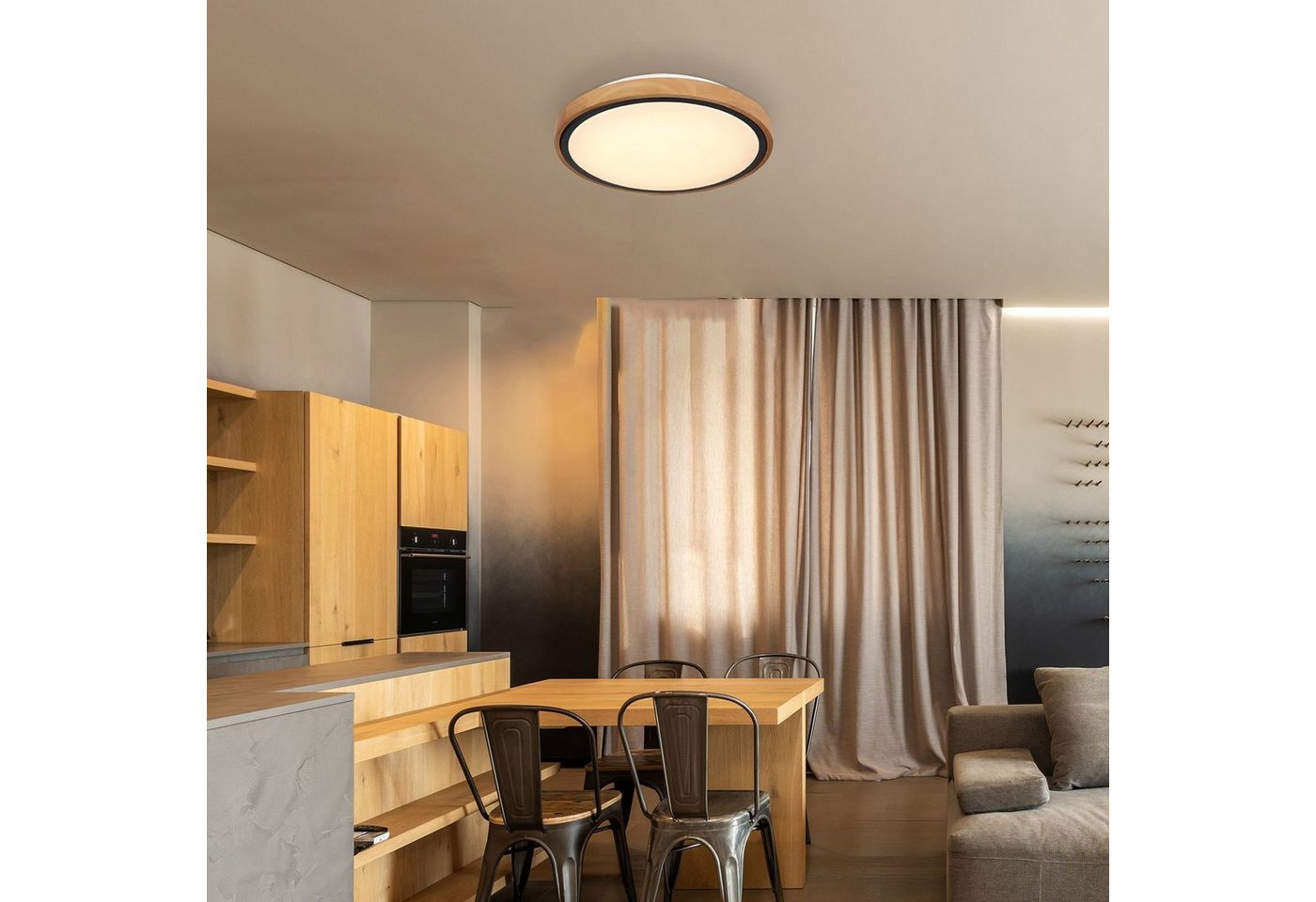 Globo Deckenleuchte Deckenleuchte Wohnzimmer Holz Deckenlampe LED Schlafzimmer Küche von Globo