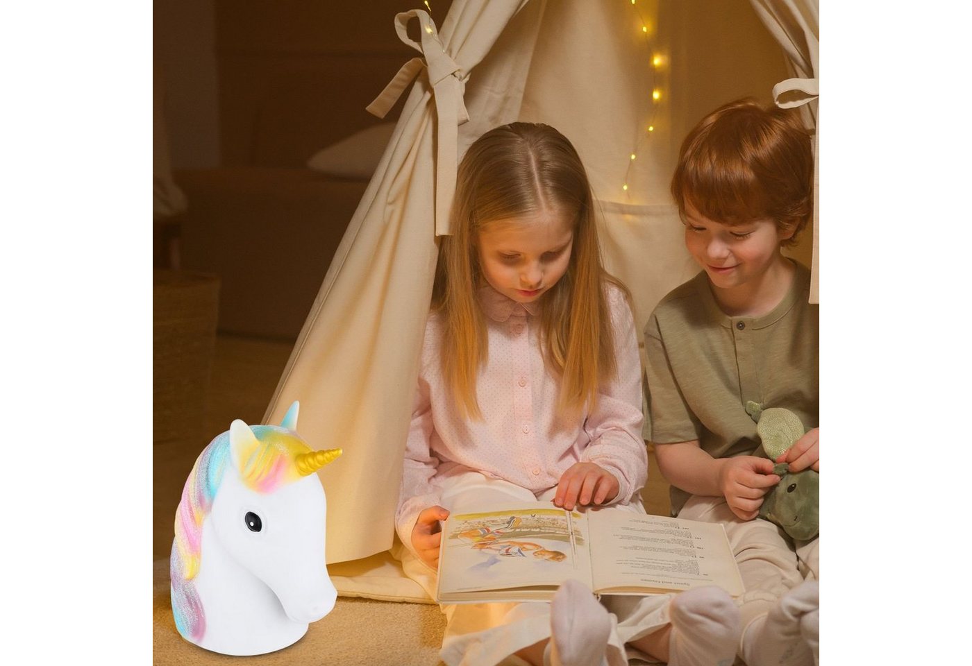 Globo Deckenleuchte Nachttischlampe Kinderzimmer Mädchen Kinderlampe LED Einhorn 28052 von Globo