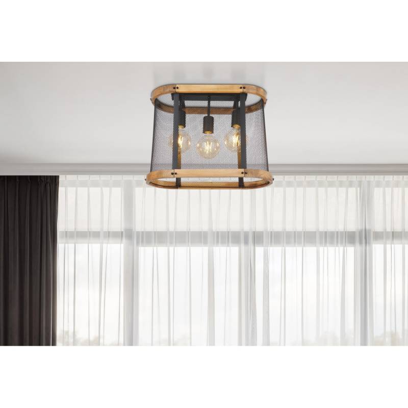 Globo Deckenleuchte Jeanie 3-flammig Schwarz matt 450 x 200 x 380 mm von Globo