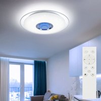 Deckenleuchte rgb led Fernbedienung Musik Deckenlampe led Lautsprecher Leuchte Tageslicht mit Bluetooth , Metall Chrom, Sternen-Effekt, 1x 24W von Globo