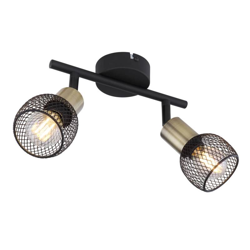 Globo Deckenstrahler Fiastra Schwarz 2-flammig von Globo