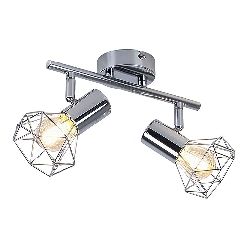 Globo Decken Lampe Spot Leuchte Wohn Ess Zimmer Balken Licht-Schiene silber schwenkbar 54802-2 von GLOBO