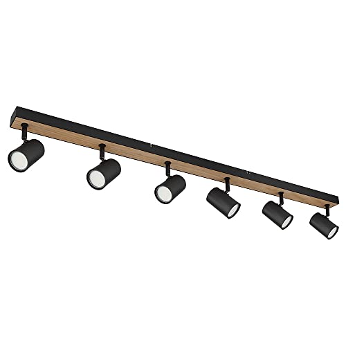 GLOBO Deckenstrahler schwarz Spot Deckenleuchte Spotleiste 6 flammig, MDF Holzoptik skandinavisch, 6x GU10 Fassungen, LxBxH 115x6x13,5cm GLOBO Deckenstrahler schwarz Spot Deckenleuchte Spotleiste 6 flammig, MDF Holzoptik skandinavisch, 6x GU10 Fassungen, LxBxH 115x6x13,5cm von GLOBO