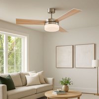 Globo - Deckenventilator Ventilator Fernbedienung Beleuchtung Deckenlampe Deckenleuchte Fernbedienung Metall Glas mdf Vor Rücklauf Flügel wendbar von Globo