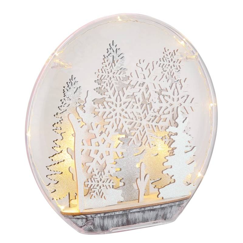 Globo Deko-Scheibe 12 LEDs Kunststoff 26 cm x 7 cm x 24,5 cm Klar Globo Deko-Scheibe 12 LEDs Kunststoff 26 cm x 7 cm x 24,5 cm Klar von Globo