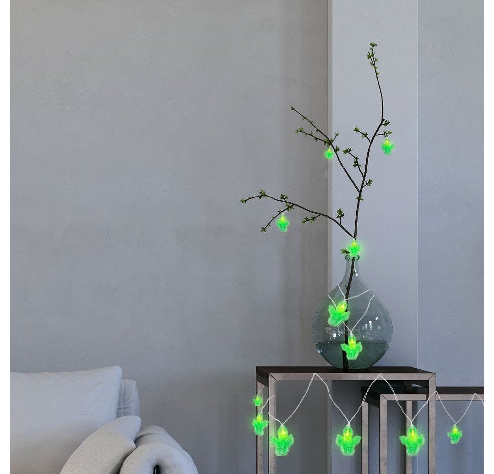 Globo Dekolicht, LED-Leuchtmittel fest verbaut, Warmweiß, LED Lichterkette Leuchtkette Dekolicht Wohnzimmer 10x Kaktus grün von Globo