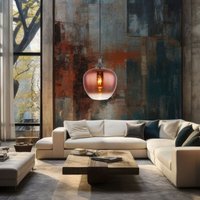Globo - Esszimmerleuchte Hängelampe Pendelleuchte Glas kupfer schwarz-matt Wohnzimmer von Globo