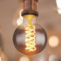 Filament Leuchtmittel Vintage led Glühbirne E27 Retro Edison Lampe Kugel dimmbar, Glas rauch, 8 Watt 280 Lumen 2000 Kelvin warmweiß, DxH 9,5x13,8 cm von Globo