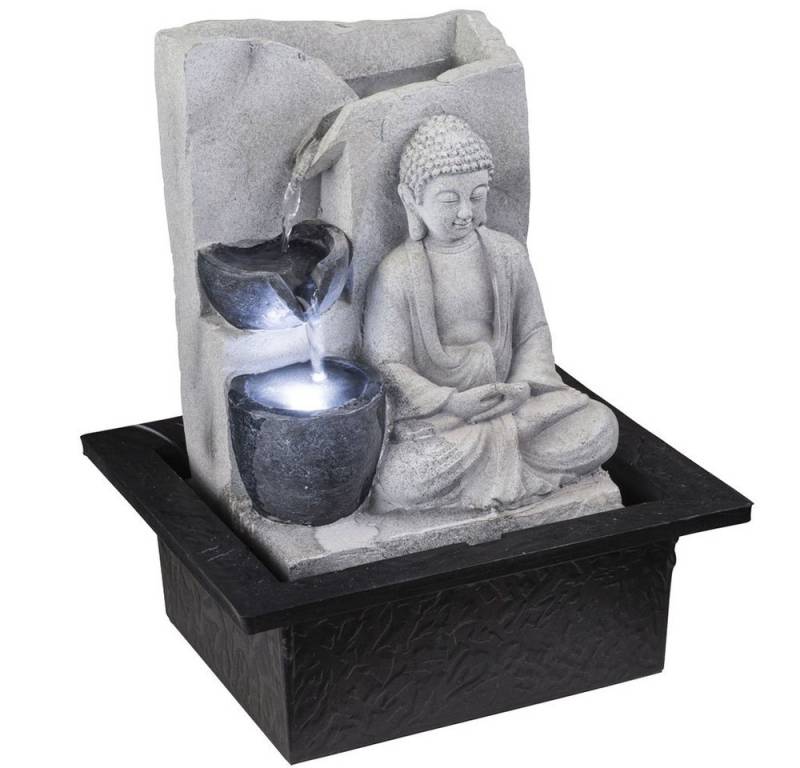 GLOBO LIGHTING Gartenbrunnen, LED Tisch Spring Brunnen Buddha Design Wasser Spiel Wohn Zimmer von GLOBO LIGHTING