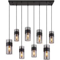 Hängelampe Esszimmerlampe Pendelleuchte Deckenleuchte Glas Rauchfarbe 8-Flammig von Globo