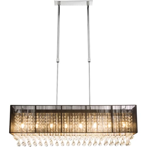 GLOBO Hängelampe Hängeleuchte Pendelleuchte Pendellampe Kristallleuchte, 8 Flammig Glaskristalle Seide schwarz klassisch, G9 3W 280Lm warmweiß, LxBxH 90x18x120cm GLOBO Hängelampe Hängeleuchte Pendelleuchte Pendellampe Kristallleuchte, 8 Flammig Glaskristalle Seide schwarz klassisch, G9 3W 280Lm warmweiß, LxBxH 90x18x120cm von GLOBO