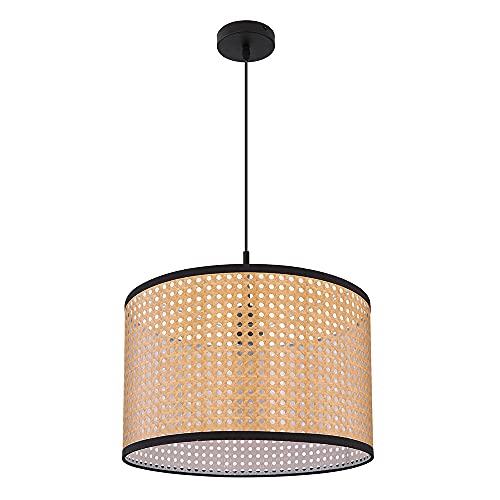 GLOBO Hängelampe Pendelleuchte Deckenlampe Wohnzimmer Hängeleuchte Korbgeflecht Optik in naturfarben, Metall schwarz, 1x E27, DxH 45x140 cm GLOBO Hängelampe Pendelleuchte Deckenlampe Wohnzimmer Hängeleuchte Korbgeflecht Optik in naturfarben, Metall schwarz, 1x E27, DxH 45x140 cm von GLOBO