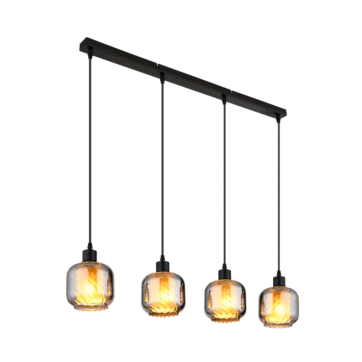 Globo Hängelampe Pendelleuchte Lampe Rauchgrau Glas 4 Flammig Länge 89 Cm Lampe B-Ware Globo Hängelampe Pendelleuchte Lampe Rauchgrau Glas 4 Flammig Länge 89 Cm Lampe B-Ware von Globo
